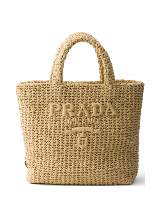 Prada Handbags - New Prada Small logo Raffia Tote